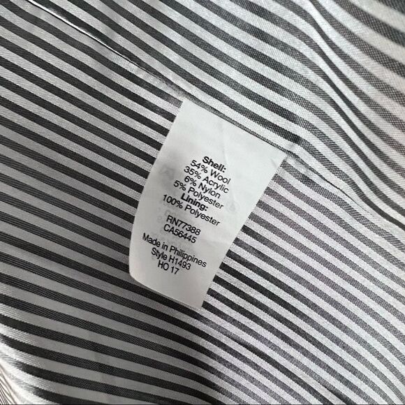 EUC✨ J Crew Tweed Topcoat Wool Blend Grey White 4 - Picture 7 of 8